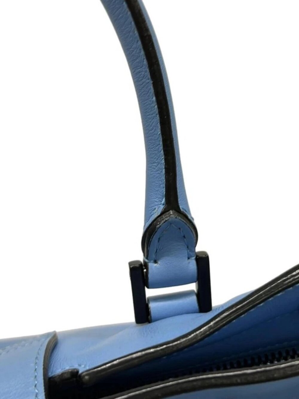 SAINT LAURENT PARIS Baby Monogram Cabas 400914 Blue Leather Handbag - Picture 10 of 14